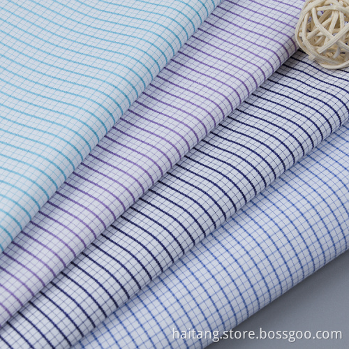 Check Polyester fabric Dobby Bamboo fabric Worker's Shirt